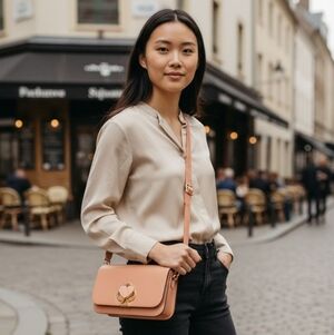 Kate Spade NY Nicola Twistlock Small Flap Crossbody Bag Pink Gold Heart